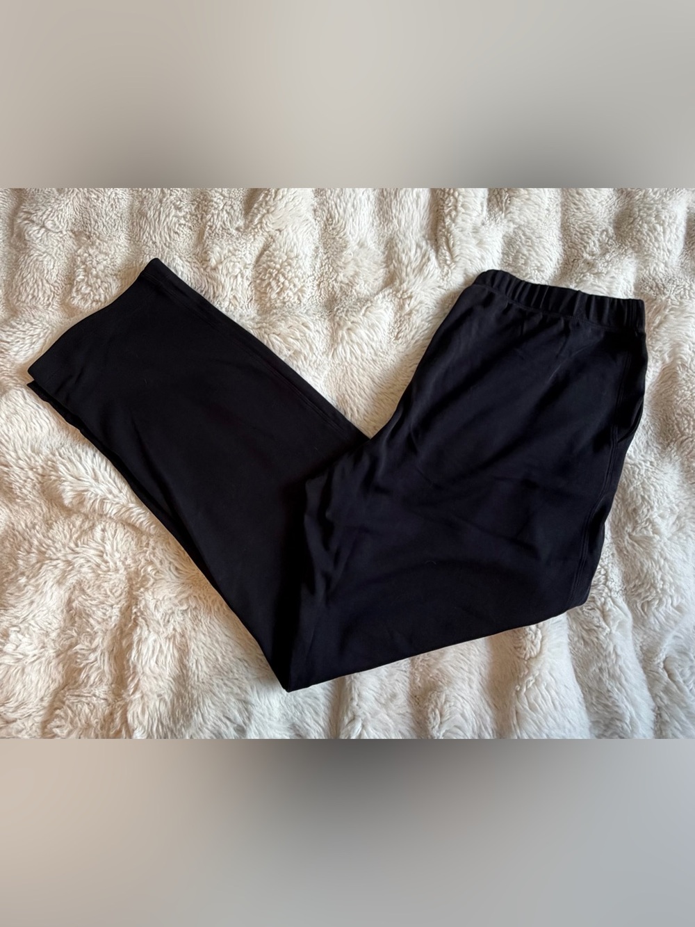 Lands’ End Sport Knit Straight Leg Pants Large 14-16 Black
